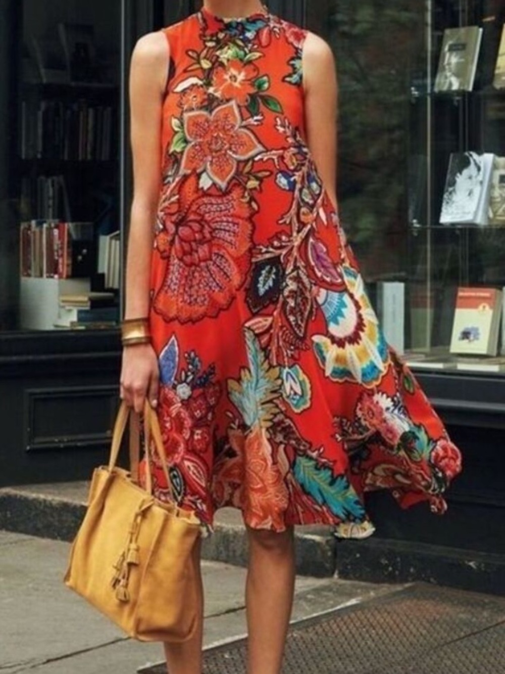 Anthropologie Maeve Classy Silk Swing Dress with Pockets